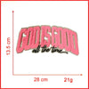 Pink felt embroidery patch with the text GODSEED all the time