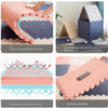 A pink interlocking foam play mat with anti-slip texture and seamless splicing shown in various configurations.