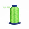 A spool of bright lime green embroidery thread labeled Col. 622.