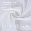 White fabric inner layer with washing instructions displayed on a white background