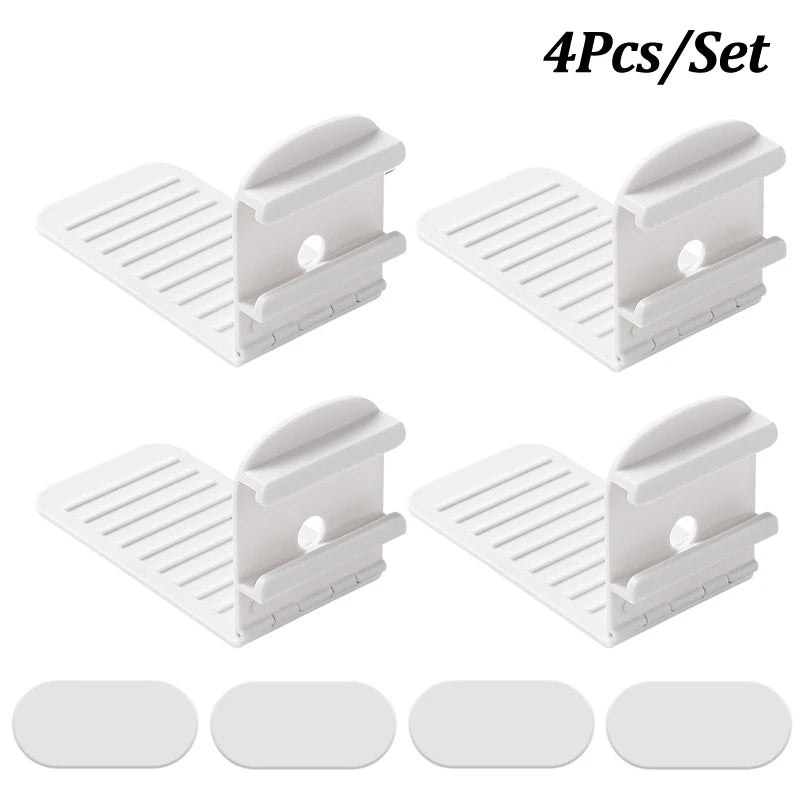 Set of four white invisible bed sheet clips for anti-slip fixing