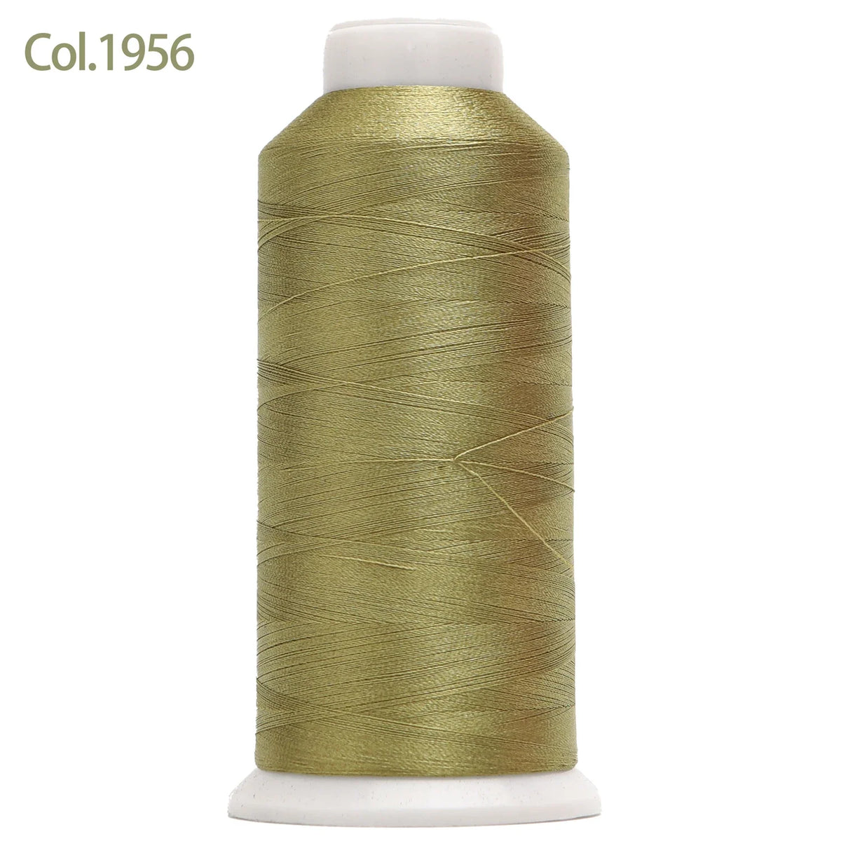 Spool of gold embroidery thread used for machine sewing or embroidery projects.