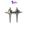 One pair of silver Y2K star clips for jeans and skirts