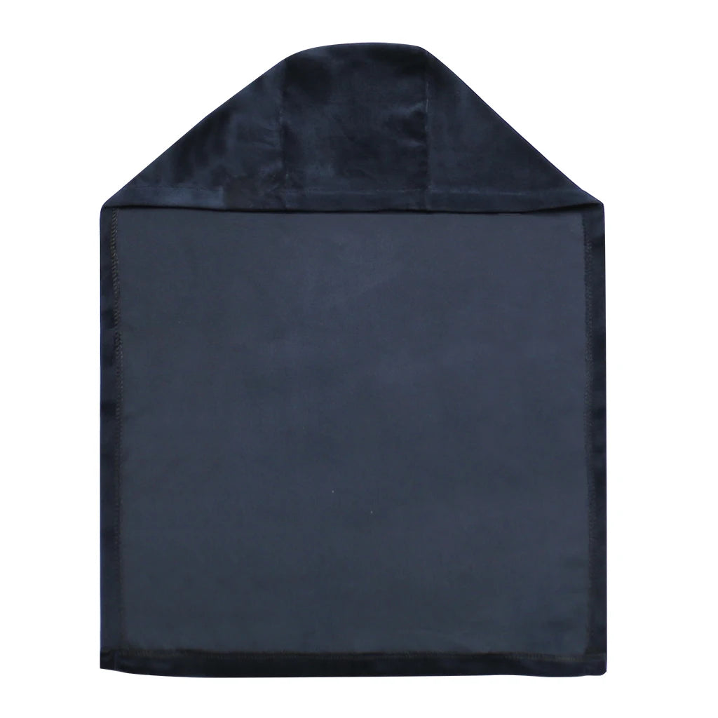 Black velvet sofa armrest covers with a pointed top