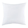 A square white cotton-filled decorative throw pillow insert.