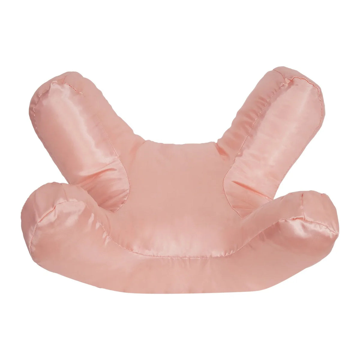 A pink satin anti-wrinkle pillow designed for beauty and sleep.