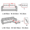 Diagrams showing dimensions and components of a sofa, including back cushion covers and a chaise.