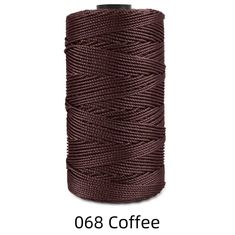 A spool of dark brown 1.5mm ice silk crochet yarn for crafting and knitting.