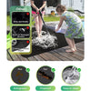 A heavy-duty double-sided grill mat is shown being used outdoors on a wooden deck, demonstrating its features like anti-greas