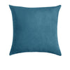 A square, deep teal velvet decorative pillow cover.