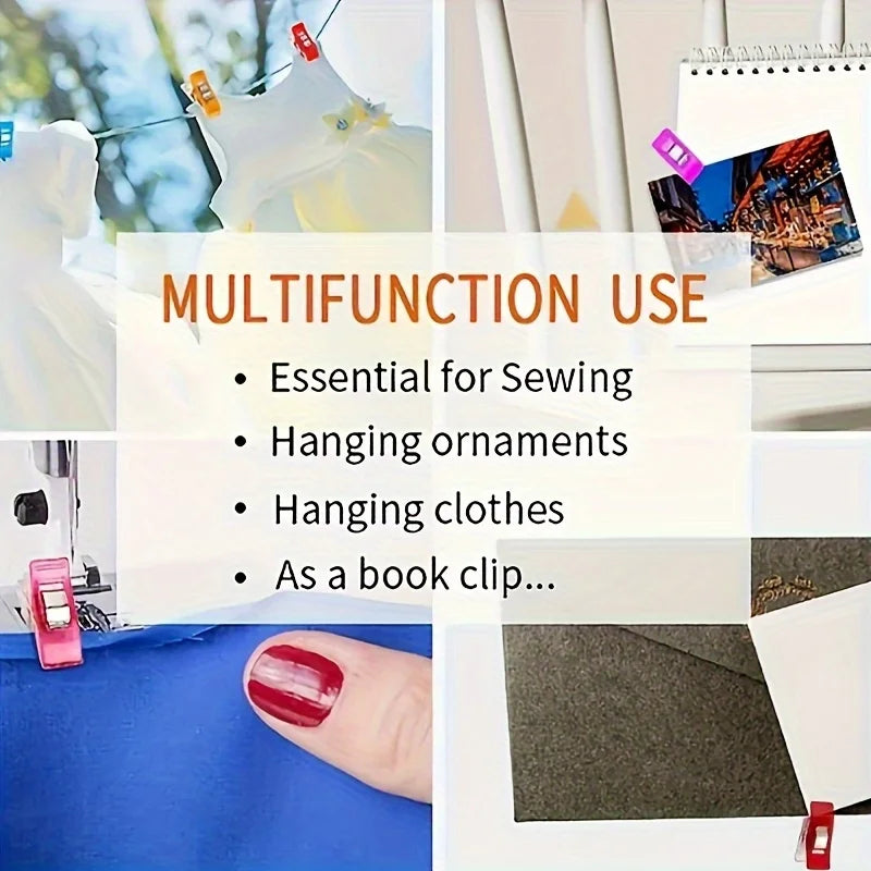 Colorful U-Shaped Sewing Clips for Fabric Edging and Crafts