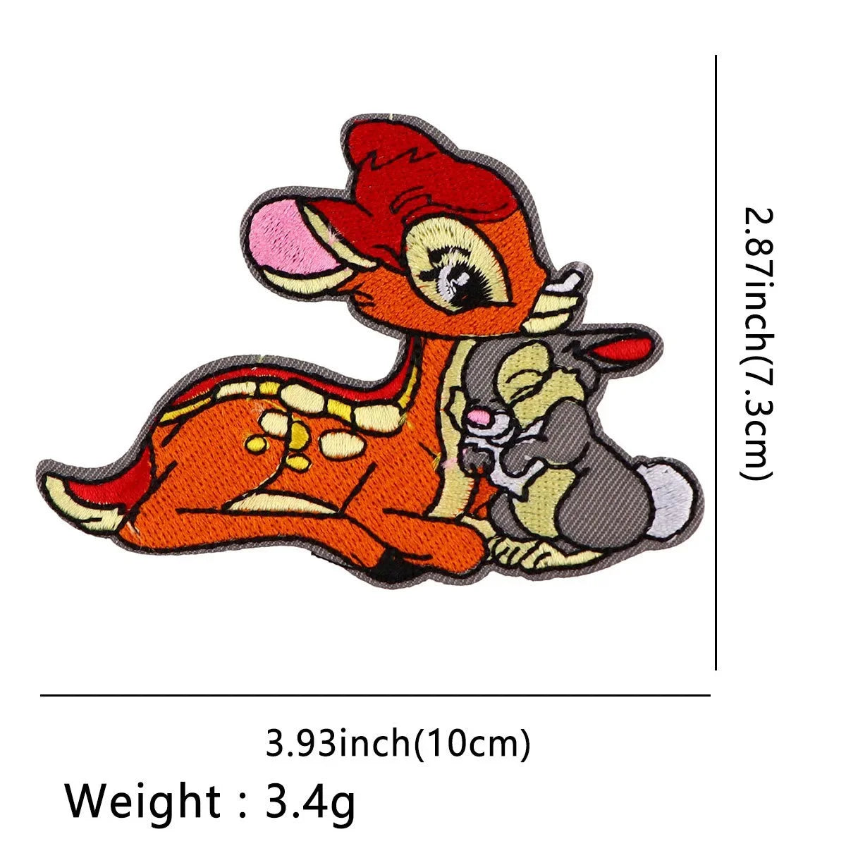 An embroidered patch featuring an orange and gray fox face.