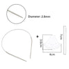 Stainless steel circular knitting needles set with a 2.8mm diameter and a 7cm length.