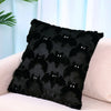 Black faux fur bat plush cushion cover used for Halloween decor