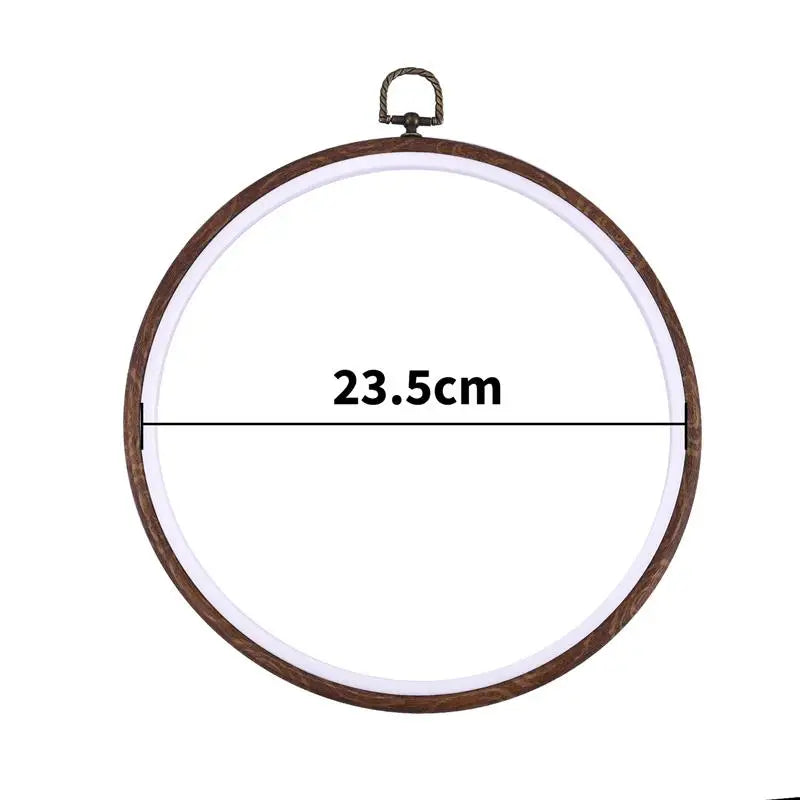 Round wooden embroidery hoop with a diameter of 23.5cm