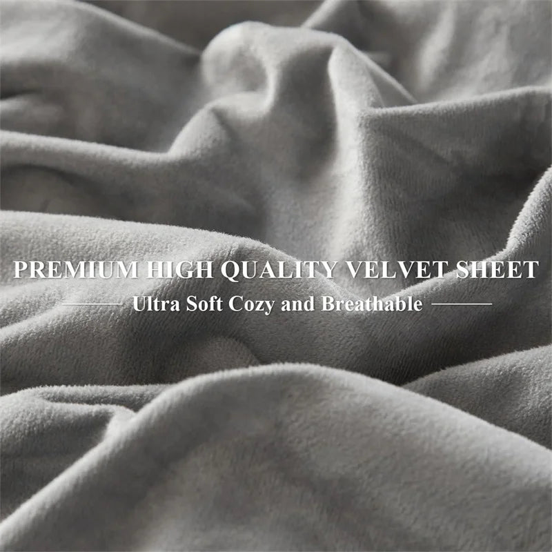 Close-up of a soft gray velvet sheet fabric draped and folded