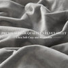Close-up of a soft gray velvet sheet fabric draped and folded