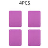 A set of four purple iron-on fabric repair patches.