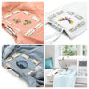 A kit containing three metal magnetic embroidery hoops and a sewing machine for crafting.