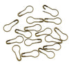 A collection of 100 gourd-shaped locking safety pins for knitting and sewing, made of brass or gold-toned metal.