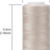 A roll of beige polyester sewing thread with a diameter of 2.7cm and a length of 5.5cm.