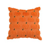 Orange throw pillow covers with a pumpkin pattern