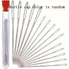 A set of sewing needles is displayed, showing various sizes and a bottle cap color is random.
