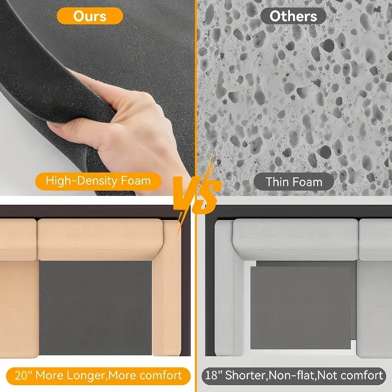 Comparison of high-density foam and thin foam sofa cushion repair pads for furniture