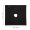 Black gas stove protector set with a circular cutout for protection