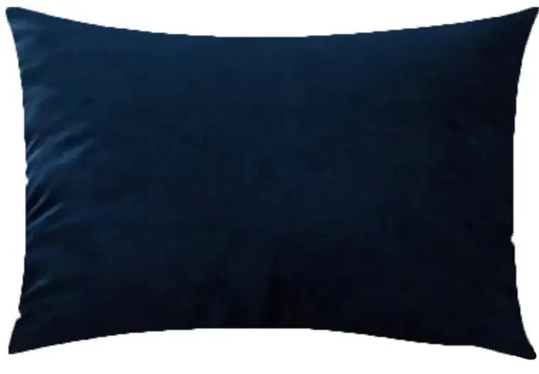 A dark navy blue velvet throw pillow cover.