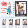 A personalized photo frame blanket featuring a couple, available in various sizes.