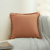 Washed Cotton Solid Cushion Cover with Tassel Fringe
