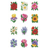 A set of 10 diamond painting flowers featuring various colors and petals.