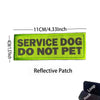 Lime green reflective patch embroidered with the text SERVICE DOG DO NOT PET