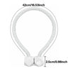 White decorative curtain tiebacks with a rope and magnetic attachment, measuring 42cm long.