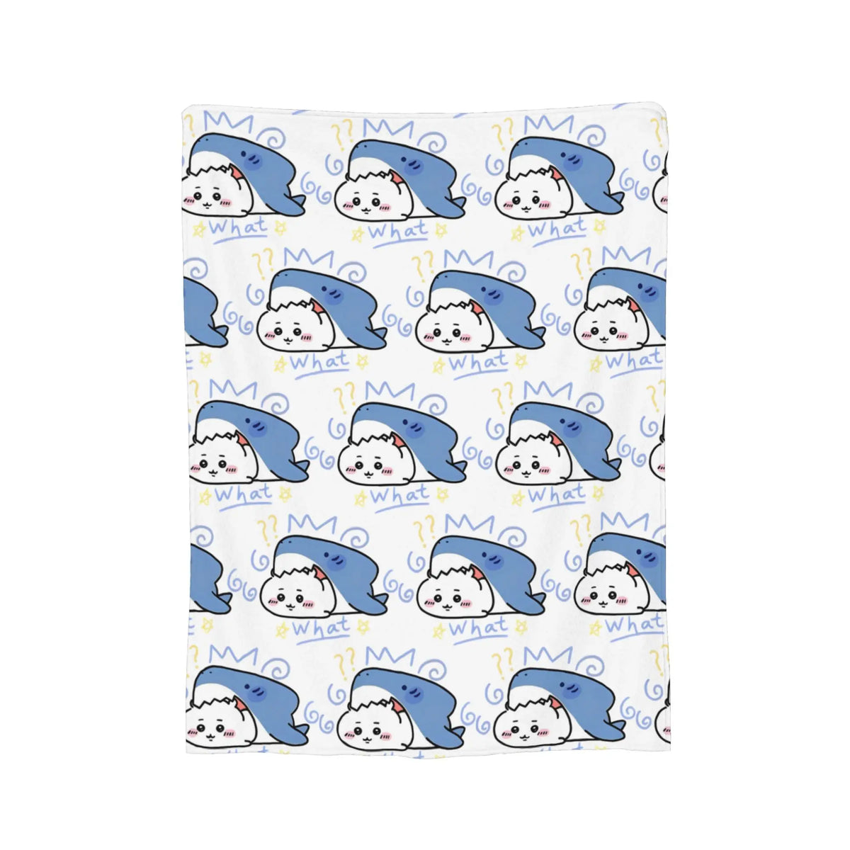 A repeating pattern of cute white and blue Chiikawa cartoon characters on a light background.