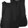 Black versatile polyester apron shown from the front