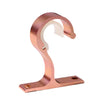 A rose gold heavy-duty curtain rod bracket with an arched hook and a flat mounting plate.