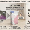 A large no-pump vacuum storage bag is shown with features highlighting airtight seal technology, suitability for travel, and 