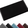 A black anti-fatigue PVC kitchen mat shown from above.