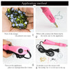 A set of crystal rhinestones and an applicator tool used to fix stones.
