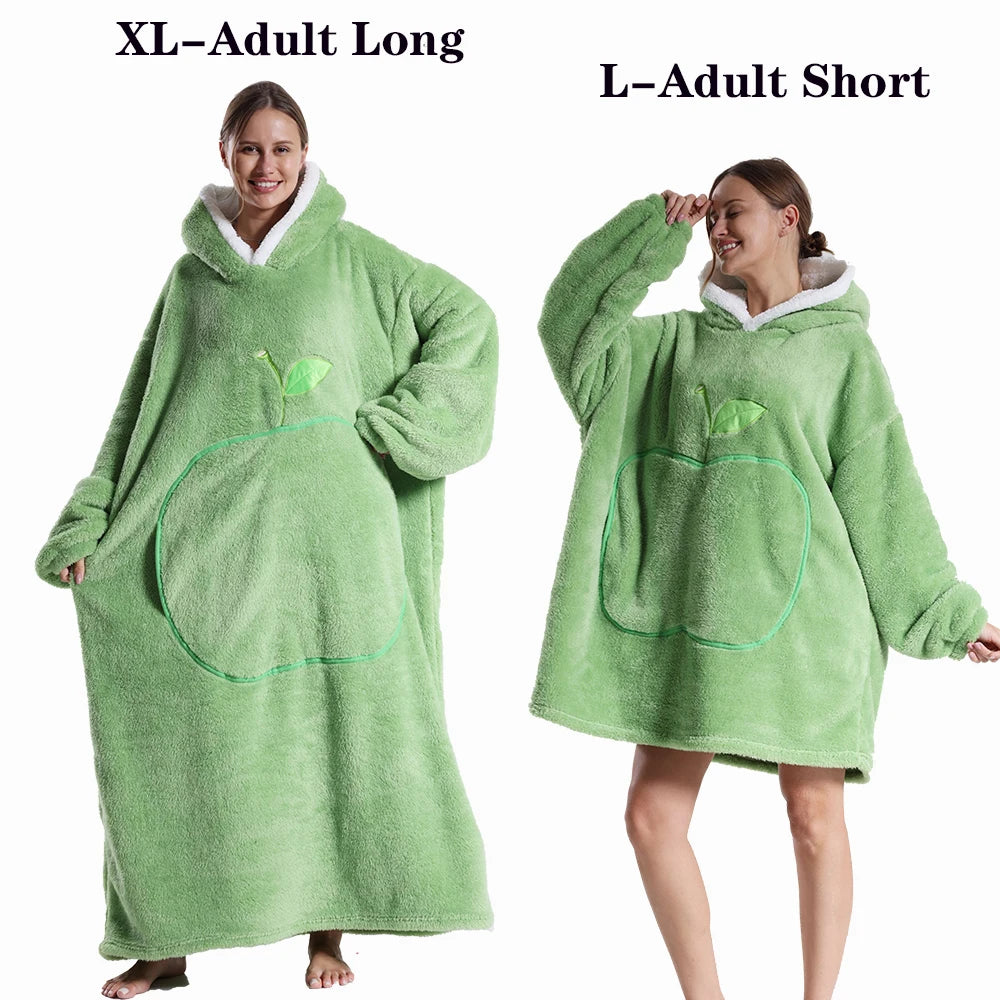Ultra-Soft Plush Fleece Blanket Hoodie for Adults and Men