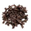 A pile of dark brown satin ribbon bows for craft and decoration.