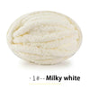 A ball of extra thick hand-knitted milky white yarn for crafting and gifts.