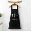 Black waterproof oil-proof PVC kitchen apron with a wooden hanger for cooking