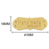 Gold-colored PU leather embossed tag with the text Handmade with Love