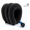 Black inflatable cervical traction neck stretcher pillow shown from the side.