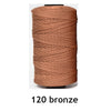 A spool of 1.5mm bronze colored ice silk crochet yarn for crafting.