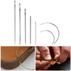 A set of premium waxed thread and sewing needles shown with close-ups of the tools.