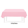 Pink rectangle tablecloth displayed on a white table frame.